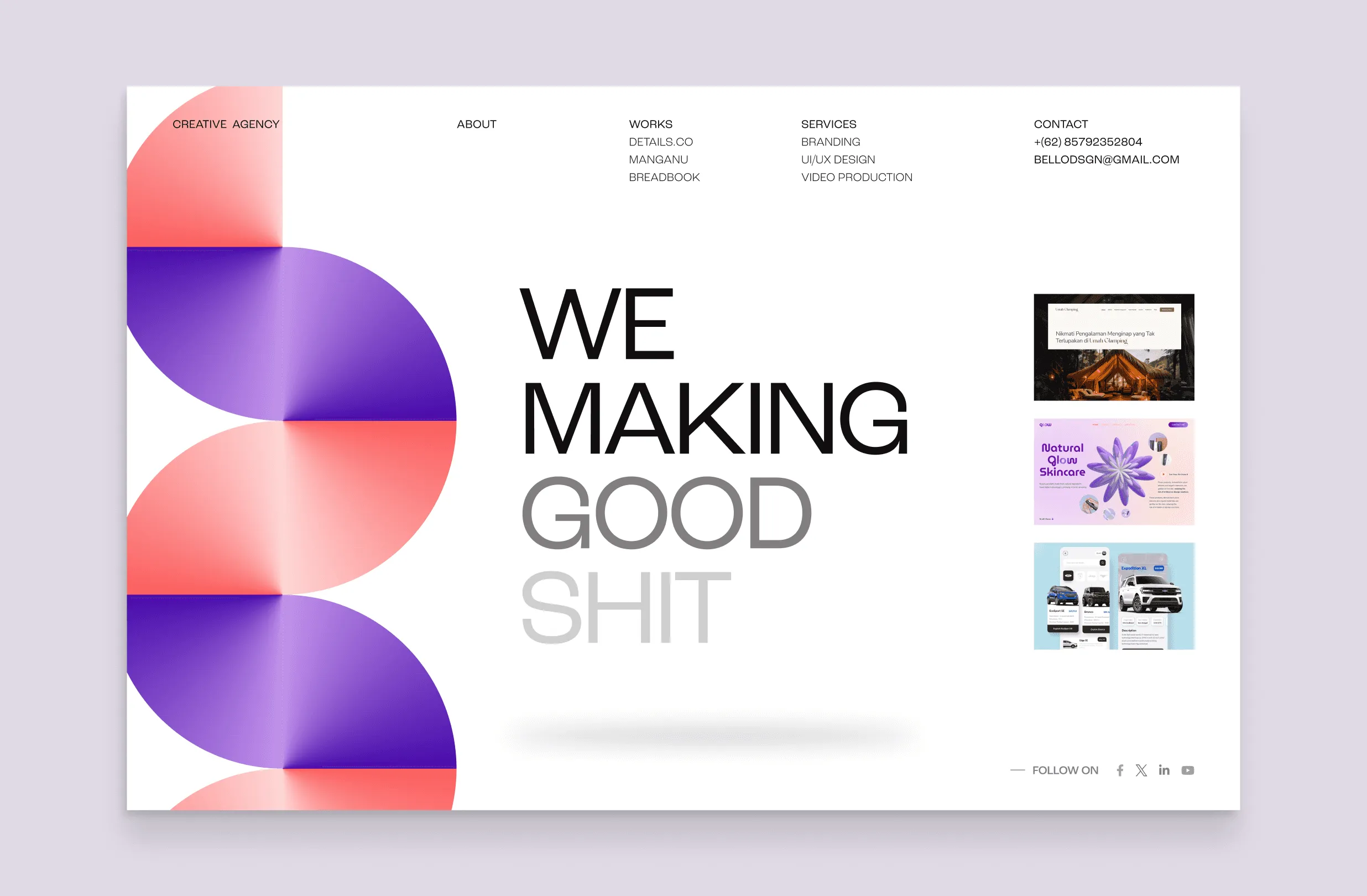 Website creative agency “We Making Good Shit”
