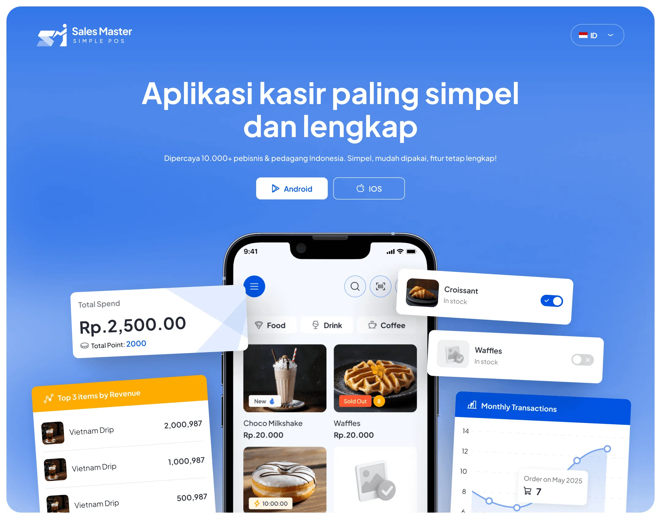 Desain website Sales Master — aplikasi kasir (POS) untuk UMKM